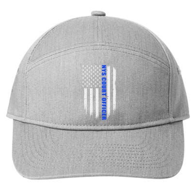 Nys Court Officer Thin Blue Line Flag 7-Panel Snapback Hat
