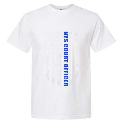 Nys Court Officer Thin Blue Line Flag Garment-Dyed Heavyweight T-Shirt