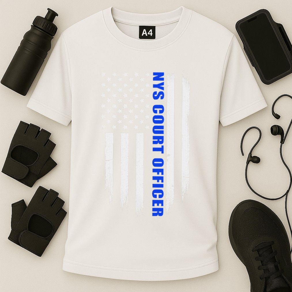 Nys Court Officer Thin Blue Line Flag Cooling Performance Crew T-Shirt