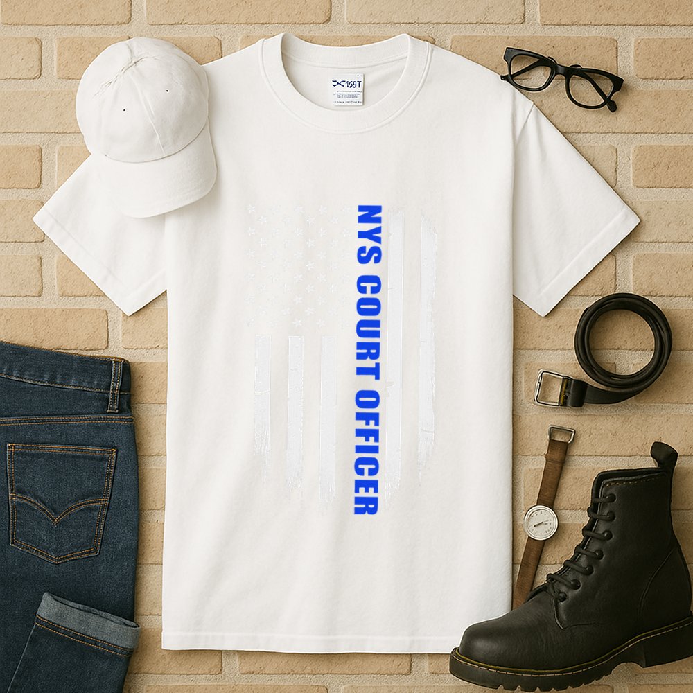 Nys Court Officer Thin Blue Line Flag Tall T-Shirt