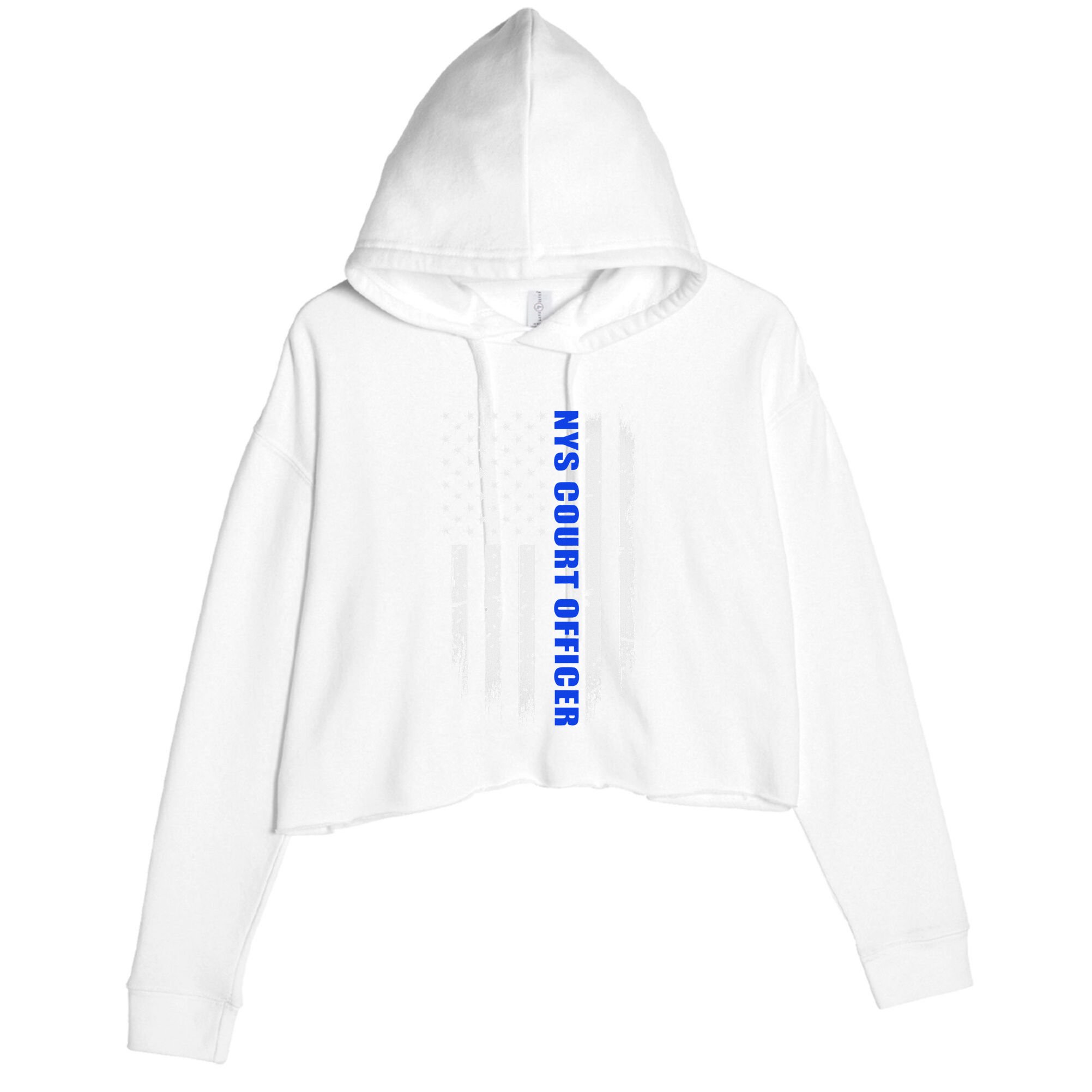 Nys Court Officer Thin Blue Line Flag Crop Fleece Hoodie