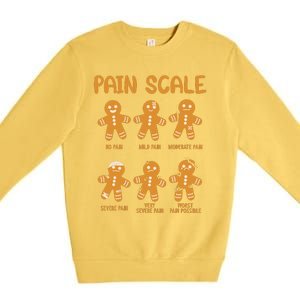 Nurse Christmas Pain Scale Assessment Rn Er Gingerbread Man Premium Crewneck Sweatshirt