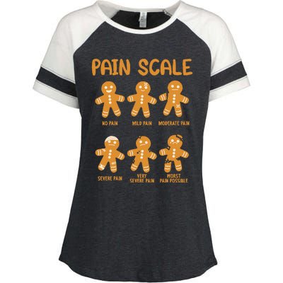 Nurse Christmas Pain Scale Assessment Rn Er Gingerbread Man Enza Ladies Jersey Colorblock Tee