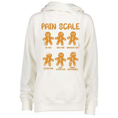 Nurse Christmas Pain Scale Assessment Rn Er Gingerbread Man Womens Funnel Neck Pullover Hood