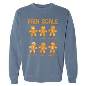 Nurse Christmas Pain Scale Assessment Rn Er Gingerbread Man Garment-Dyed Sweatshirt