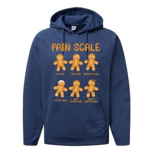 Nurse Christmas Pain Scale Assessment Rn Er Gingerbread Man Performance Fleece Hoodie