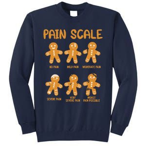 Nurse Christmas Pain Scale Assessment Rn Er Gingerbread Man Tall Sweatshirt