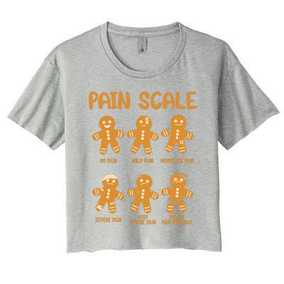 Nurse Christmas Pain Scale Assessment Rn Er Gingerbread Man Women's Crop Top Tee