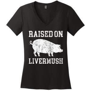 North Carolina Pride Raised On Livermush Women's V-Neck T-Shirt