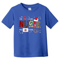 Nurse Christmas Plaid Rn Lpn Leopard Print Nursing School Cute Gift Toddler T-Shirt