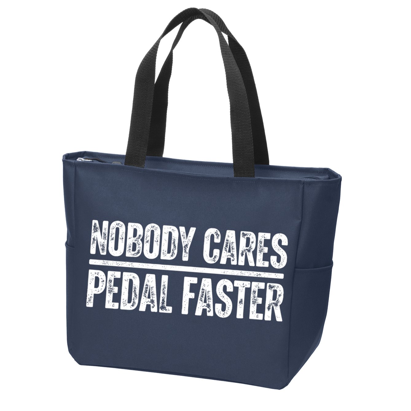 Nobody Cares Pedal Faster Cool Cycling Humor  Zip Tote Bag