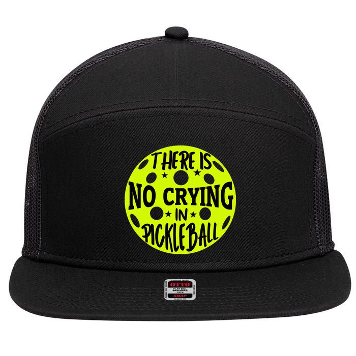 No Crying Pickleball Player Paddleball Lover Dink Funny 7 Panel Mesh Trucker Snapback Hat