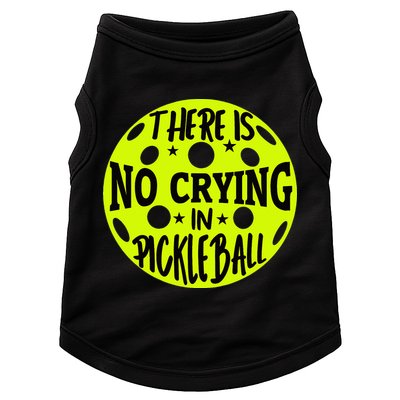 No Crying Pickleball Player Paddleball Lover Dink Funny Doggie Tank