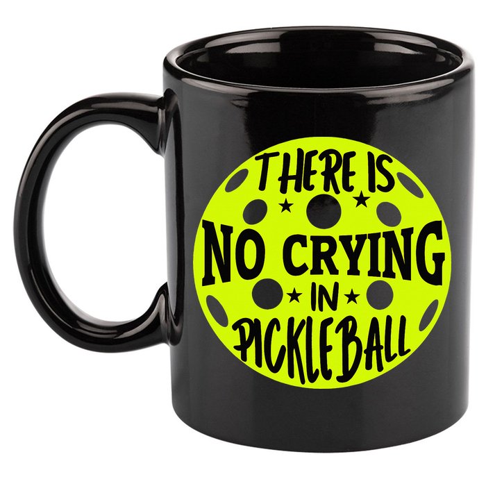 No Crying Pickleball Player Paddleball Lover Dink Funny 11oz C Handle Ceramic Mug