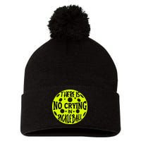 No Crying Pickleball Player Paddleball Lover Dink Funny Pom Pom 12in Knit Beanie