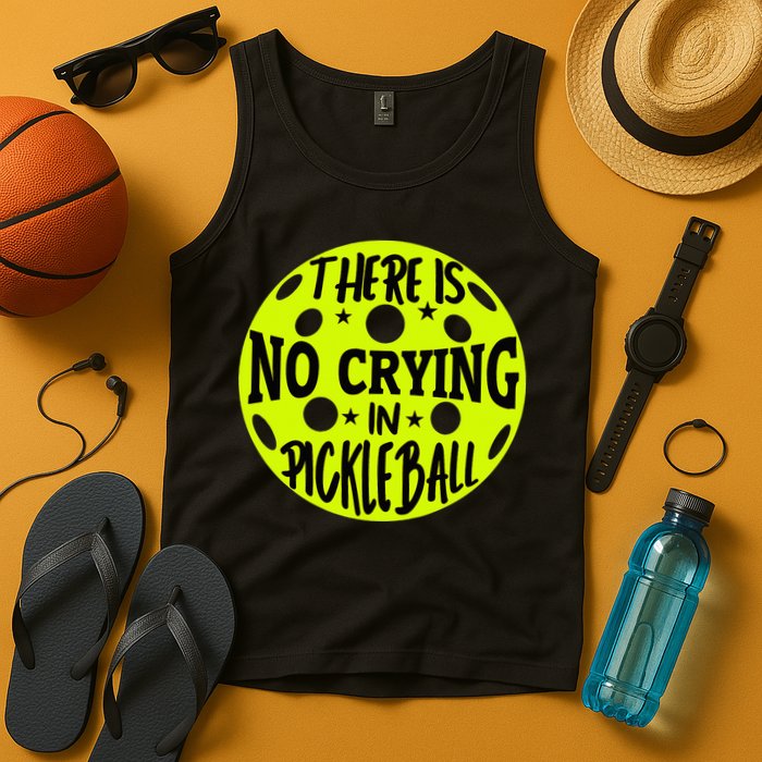 No Crying Pickleball Player Paddleball Lover Dink Funny Tank Top