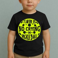No Crying Pickleball Player Paddleball Lover Dink Funny Toddler T-Shirt
