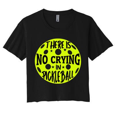 No Crying Pickleball Player Paddleball Lover Dink Funny Crop Top