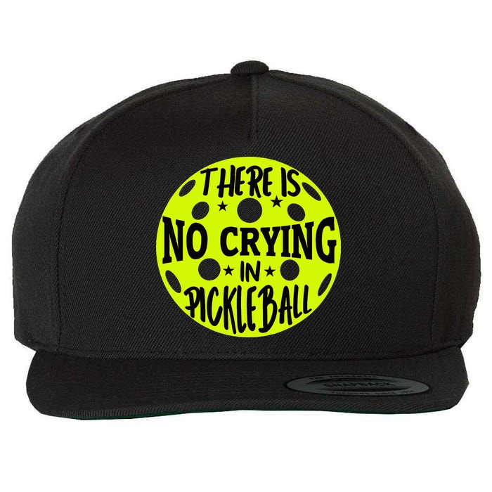 No Crying Pickleball Player Paddleball Lover Dink Funny Wool Snapback Cap