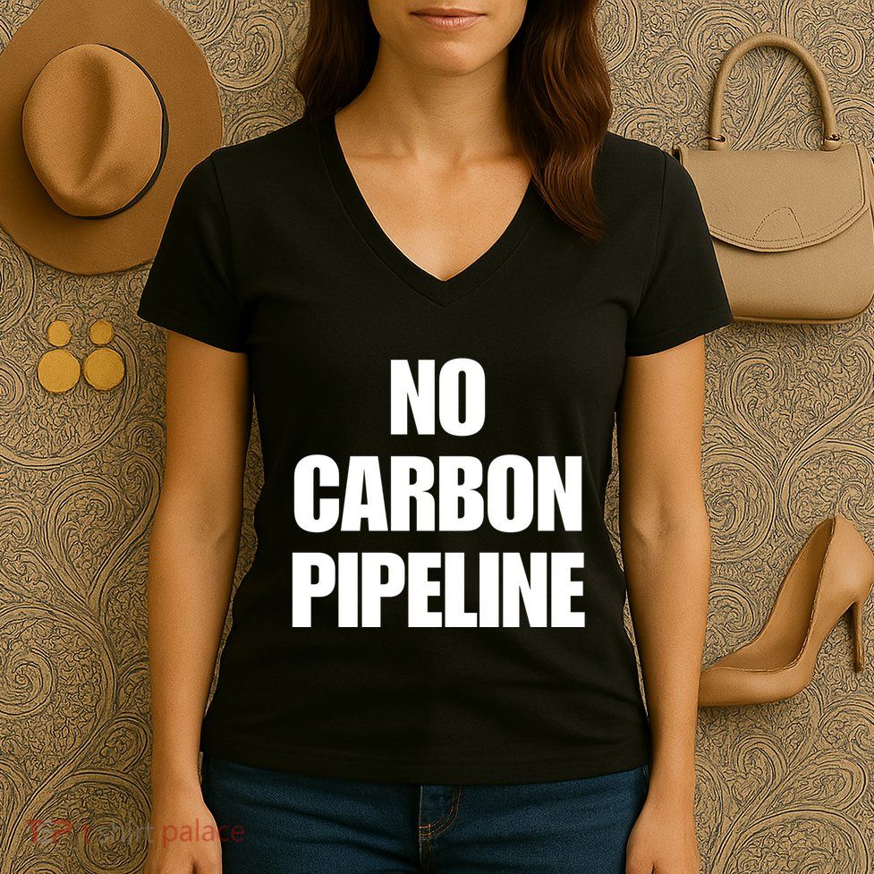 No Carbon Pipeline Women's V-Neck T-Shirt