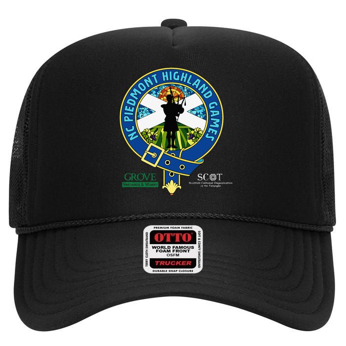 North Carolina Piedmont Highland Games Piper Edition High Crown Mesh Back Trucker Hat