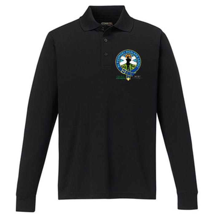 North Carolina Piedmont Highland Games Piper Edition Performance Long Sleeve Polo