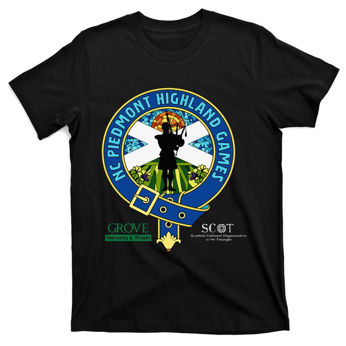 North Carolina Piedmont Highland Games Piper Edition T-Shirt