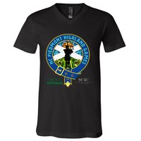 North Carolina Piedmont Highland Games Piper Edition V-Neck T-Shirt