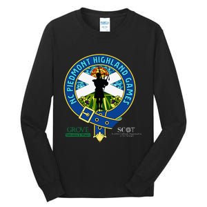 North Carolina Piedmont Highland Games Piper Edition Tall Long Sleeve T-Shirt