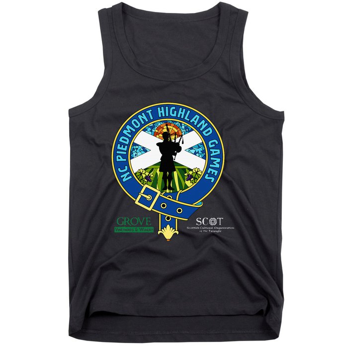 North Carolina Piedmont Highland Games Piper Edition Tank Top