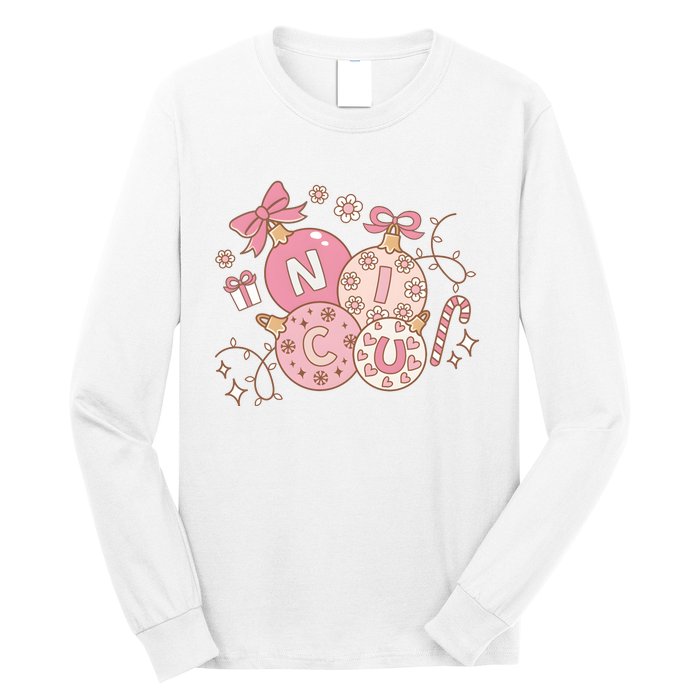 Nicu Christmas Pink Intensive Care Unit Nurse Christmas Long Sleeve Shirt