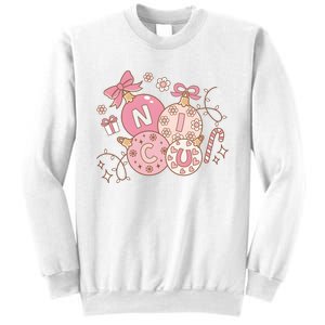 Nicu Christmas Pink Intensive Care Unit Nurse Christmas Sweatshirt