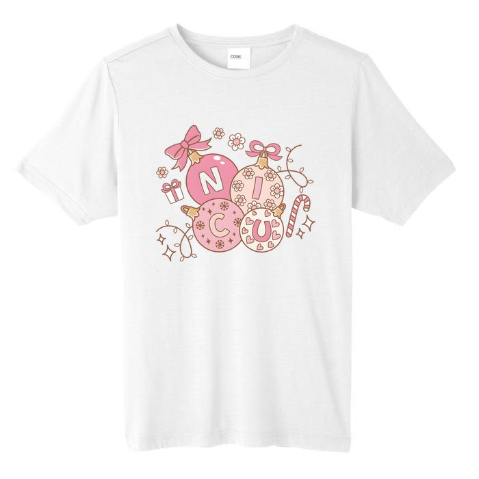 Nicu Christmas Pink Intensive Care Unit Nurse Christmas Tall Fusion ChromaSoft Performance T-Shirt