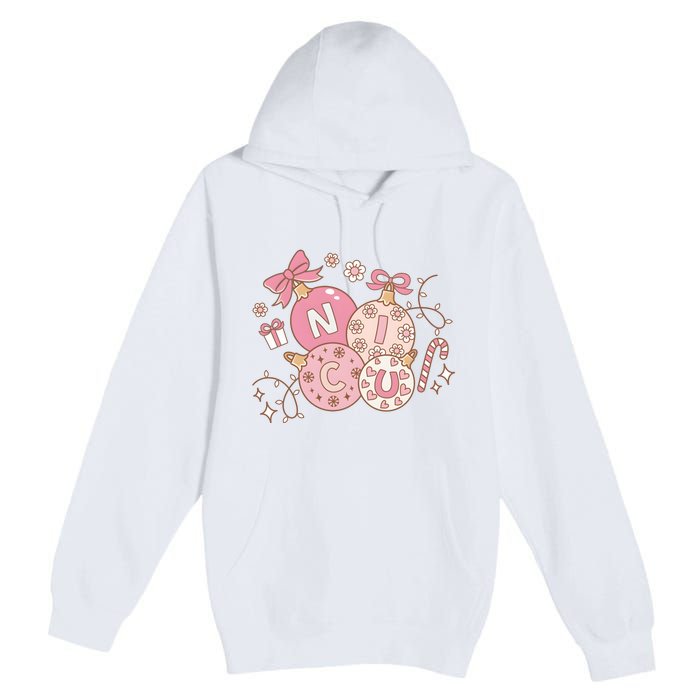 Nicu Christmas Pink Intensive Care Unit Nurse Christmas Premium Pullover Hoodie