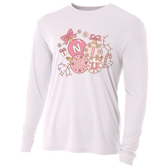 Nicu Christmas Pink Intensive Care Unit Nurse Christmas Cooling Performance Long Sleeve Crew