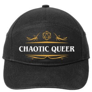 Nerdy Chaotic Queer Lgbt Pride Polyhedral D20 Dice 7-Panel Snapback Hat