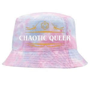 Nerdy Chaotic Queer Lgbt Pride Polyhedral D20 Dice Tie-Dyed Bucket Hat