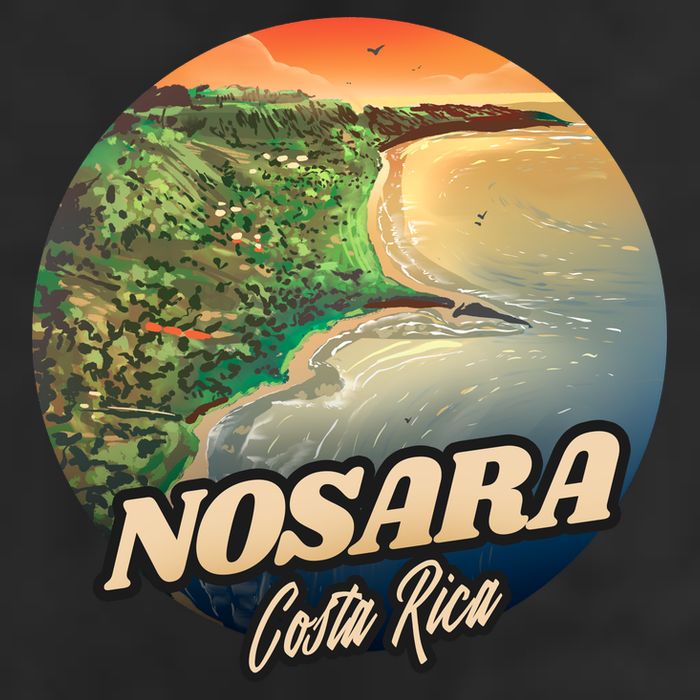 Nosara Costa Rica Touristic 7 Panel Mesh Trucker Snapback Hat