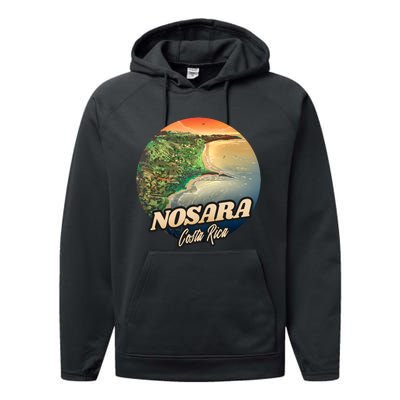 Nosara Costa Rica Touristic Performance Fleece Hoodie