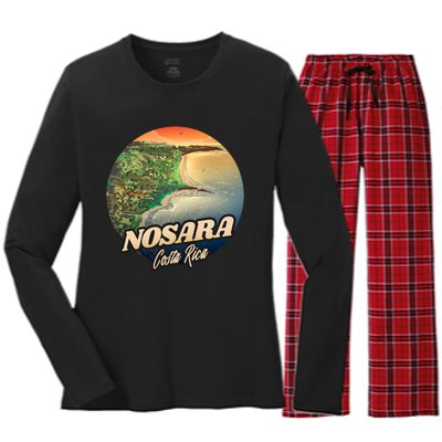 Nosara Costa Rica Touristic Women's Long Sleeve Flannel Pajama Set 