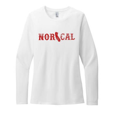 NOR CAL Retro Style California Womens CVC Long Sleeve Shirt