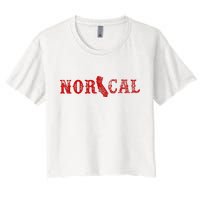 NOR CAL Retro Style California Women's Crop Top Tee