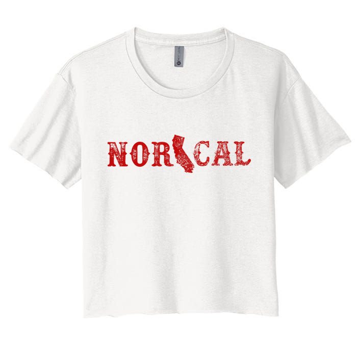NOR CAL Retro Style California Women's Crop Top Tee