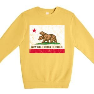 New California Republic Ncr Flag State Distressed Premium Crewneck Sweatshirt