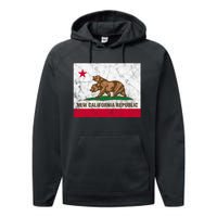 New California Republic Ncr Flag State Distressed Performance Fleece Hoodie