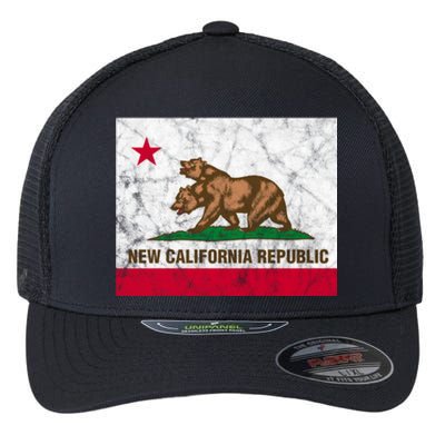 New California Republic Ncr Flag State Distressed Flexfit Unipanel Trucker Cap