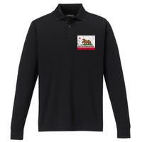 New California Republic Ncr Flag State Distressed Performance Long Sleeve Polo