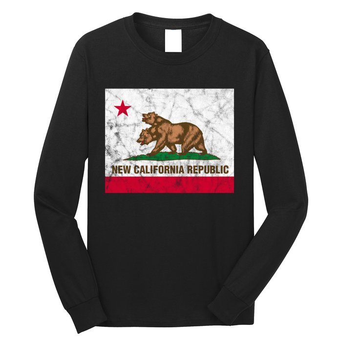 New California Republic Ncr Flag State Distressed Long Sleeve Shirt