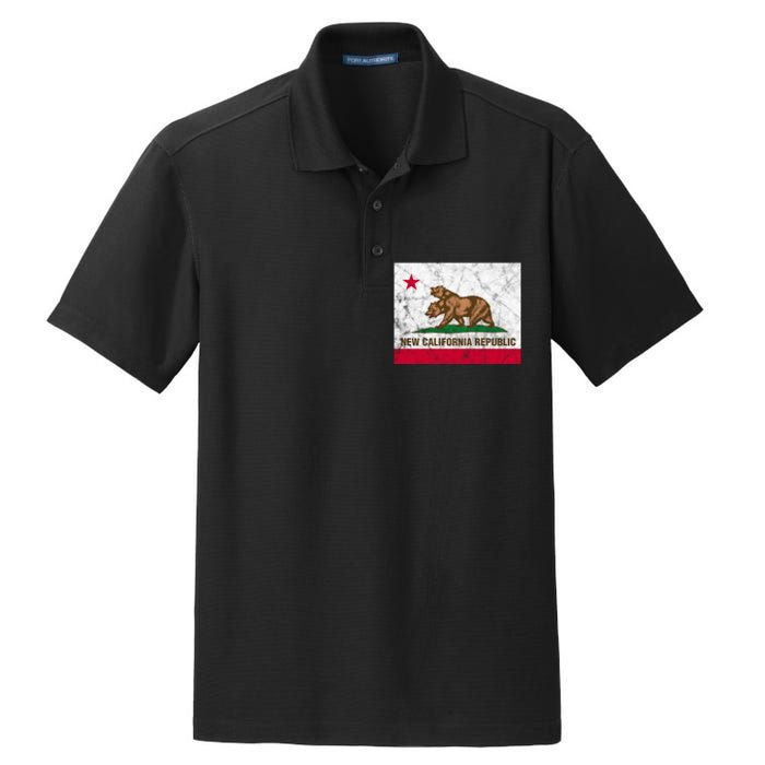 New California Republic Ncr Flag State Distressed Dry Zone Grid Polo