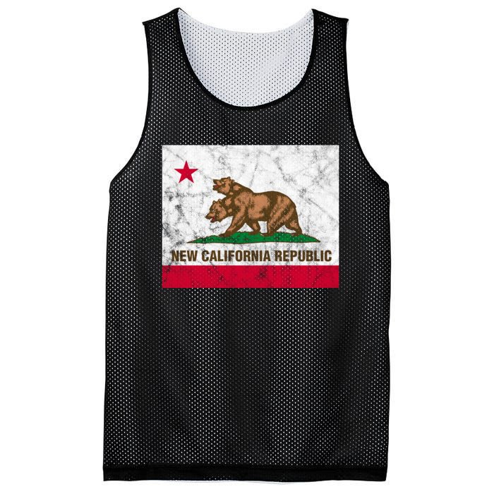 New California Republic Ncr Flag State Distressed Mesh Reversible Basketball Jersey Tank